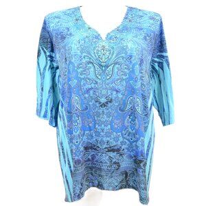 Catherine's PLUS Size 2X (24W-26W) Sparkly Studded Flowy Tunic Top Blouse
